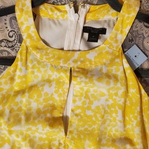 Ann Taylor Factory Yellow White Maxi Dress Size 6 Petite Sleeveless Dress